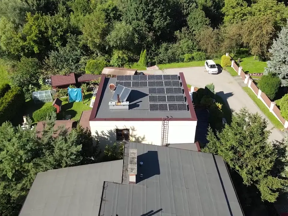 Instalacja fotowoltaiczna 6,3 kWp, Wodzisław Śląski, widok z drona
