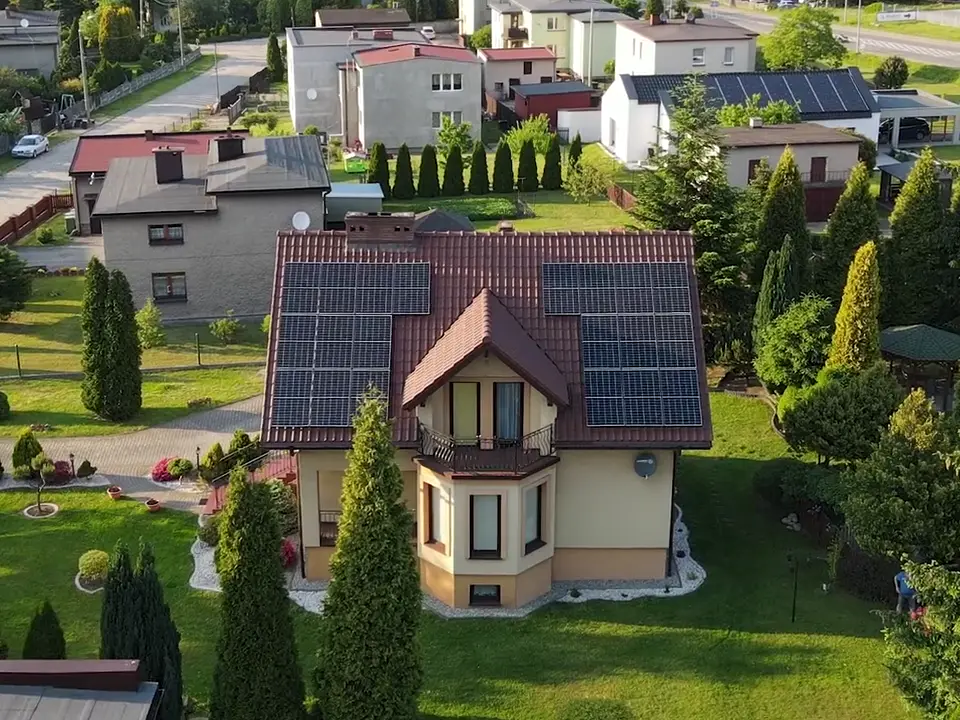 Instalacja fotowoltaiczna 7,50 kWp, Rybnik, widok z drona
