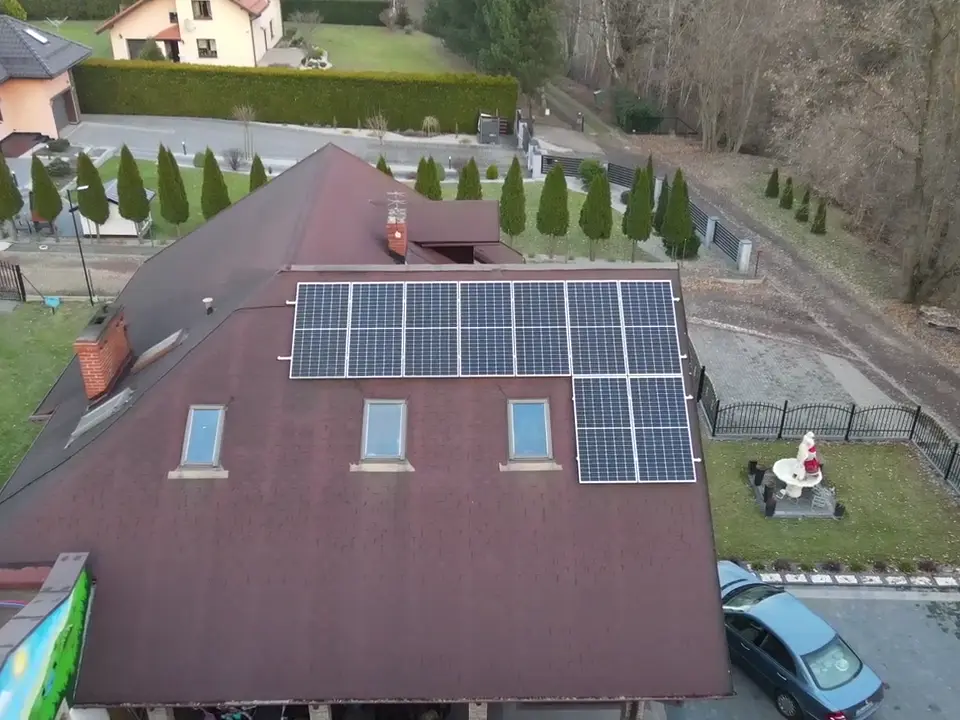 Instalacja fotowoltaiczna 3,96 kWp, Wodzisław Śląski, widok z drona