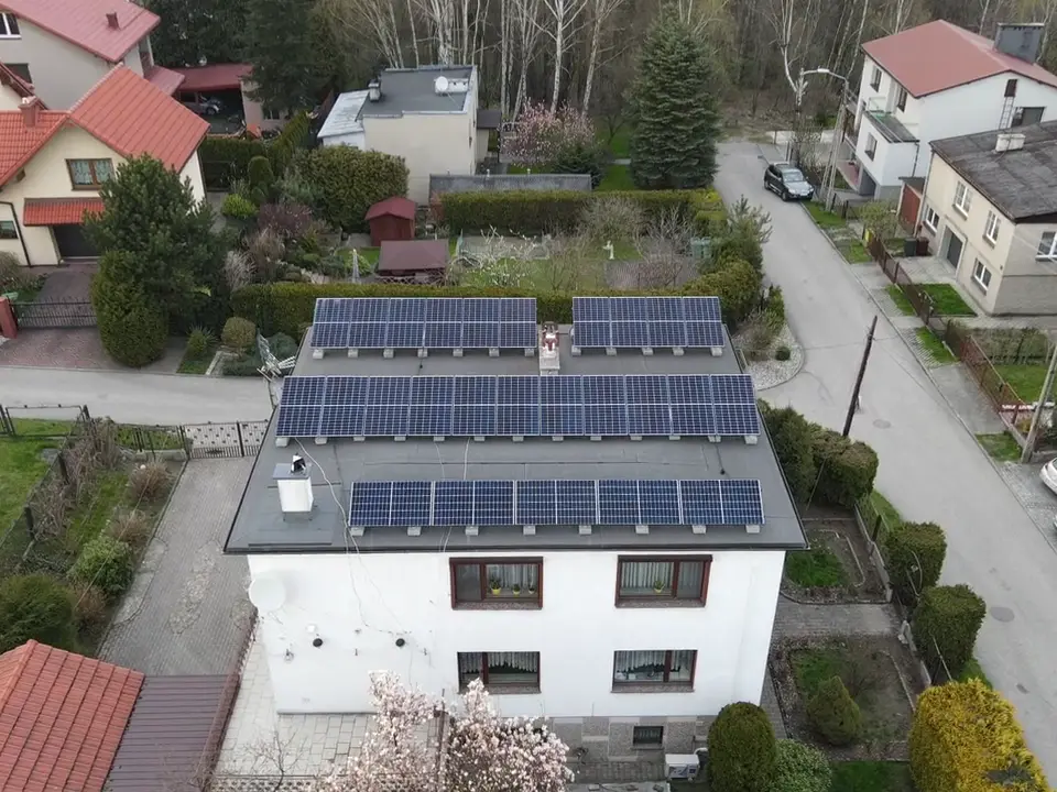 Instalacja fotowoltaiczna 9,75 kWp, Wodzisław Śląski, widok z drona