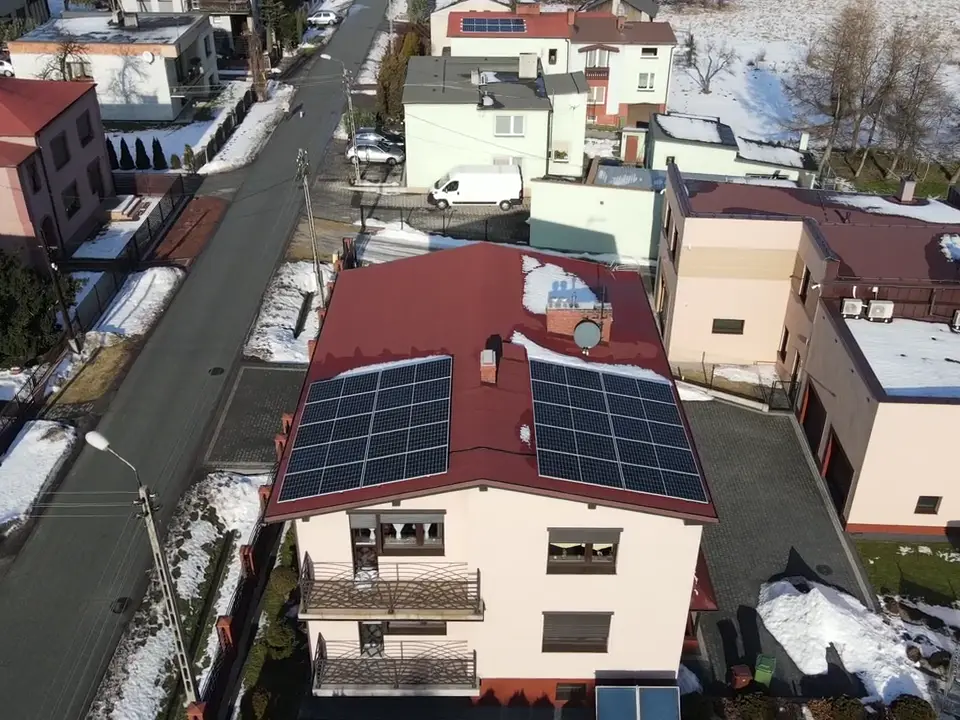 Instalacja fotowoltaiczna 8,9 kWp, Rybnik, widok z drona