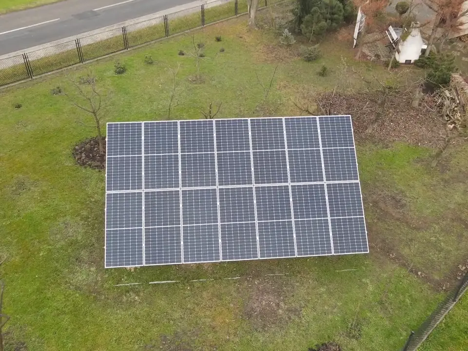 Instalacja fotowoltaiczna 6,23 kWp, Odra, widok z drona